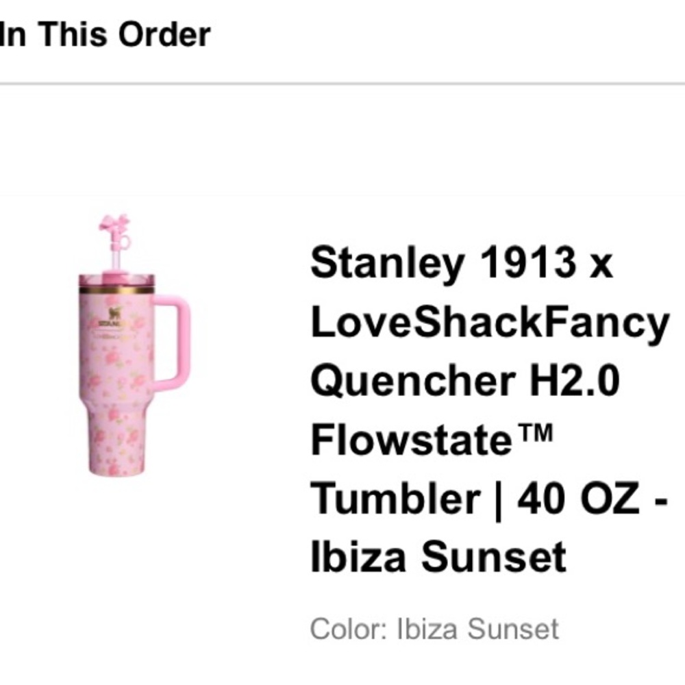NEW In Box - LoveShackFancy × Stanley 40oz Ibiza Sunset - Picture 6 of 7